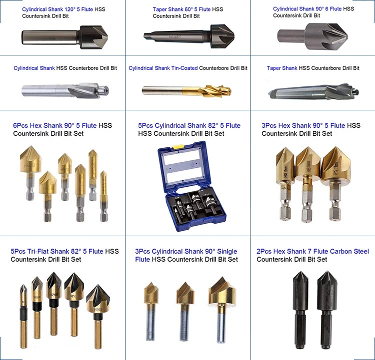 90 Degree 3 Flutes HSS Chamfer Countersink Drill Bit for Chamfering and Deburring (SED-CSD3F)