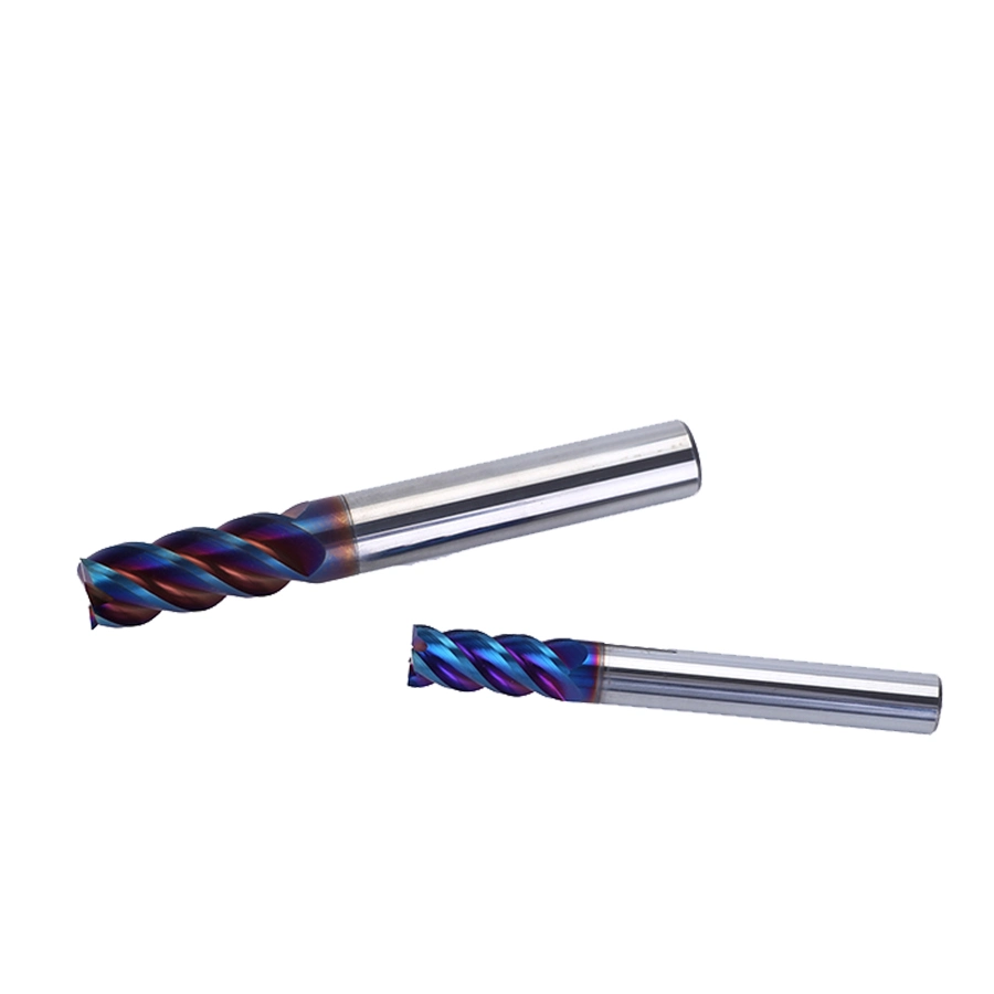 Weix HRC45 Solid Carbide End Mill with Coating for Steel Milling CNC Machining Rough to Semi-Finishing End Mill Cutter Blue Coating