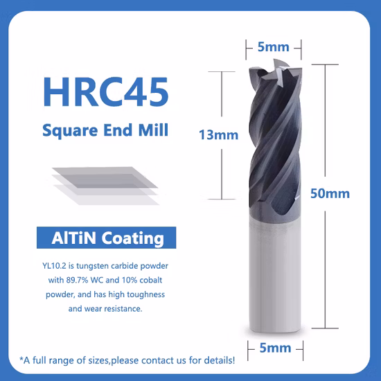 Vollhartmetall-Vierkantfräser HRC45/HRC55/HRC60